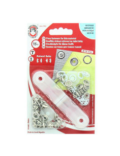 Scatola di 15 bottoni a pressione jersey bianchi con attrezzo 9,7 mm