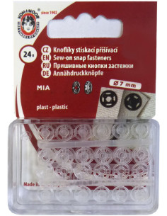 Bottoni a pressione in plastica trasparente da 7 mm
