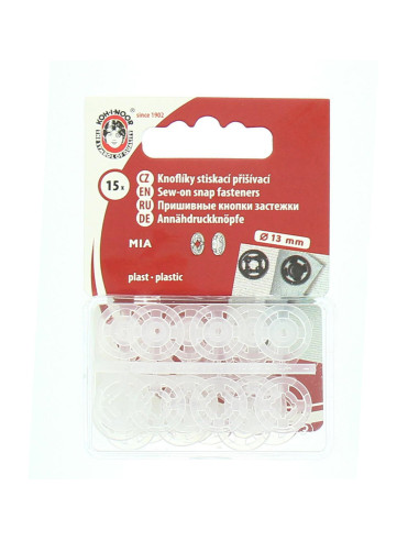 Bottoni a pressione in plastica trasparente 13 mm