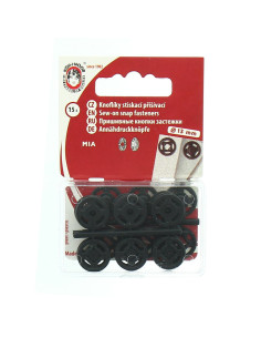 Bottoni a pressione in plastica neri 13 mm