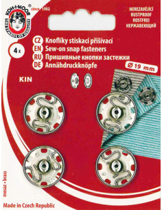 Bottoni a pressione in metallo 19 mm - Argento