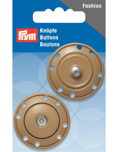 Bottone a pressione da cucire 35 mm - Beige