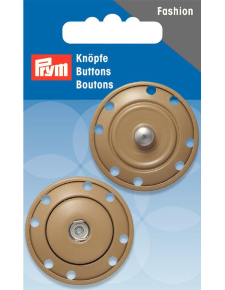 Bottone a pressione da cucire 35 mm - Beige
