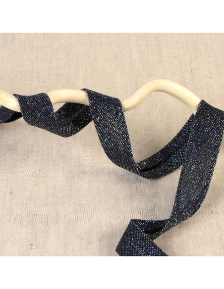 Nastro con paillettes - Blu marino
