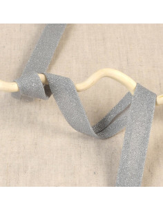 Nastro sbieco glitterato - Grigio chiaro