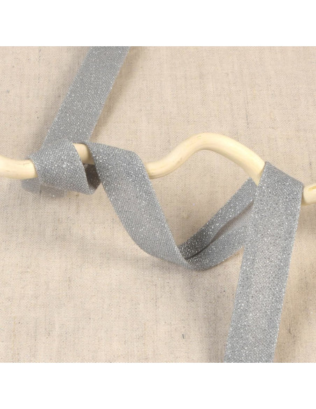Nastro sbieco glitterato - Grigio chiaro