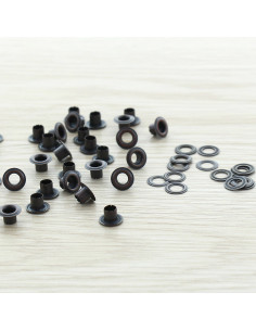 Confezione da 100 occhielli con rondelle 4 mm - Rame