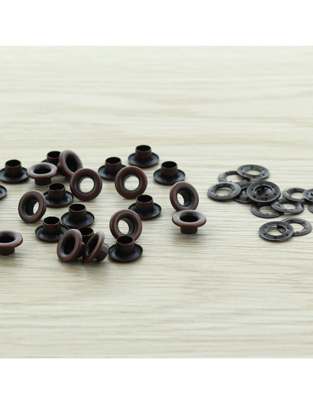 Confezione di 100 occhielli da 5 mm con rondelle - Rame