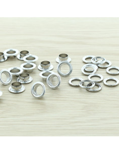Confezione di 100 occhielli con rondelle da 8 mm - Argento