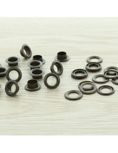 Confezione da 100 occhielli con rondelle 8 mm - Ottone antico