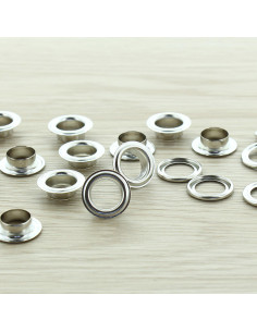 Confezione di 100 occhielli con rondelle 11 mm - Argento