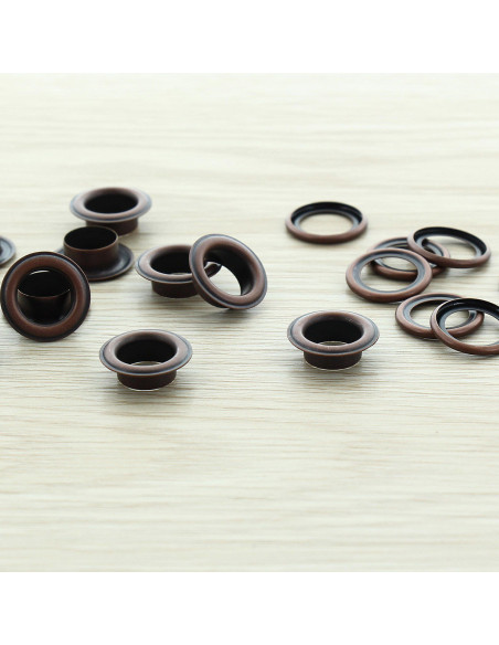 Sacchetto di 100 occhielli con rondelle 11 mm - Rame