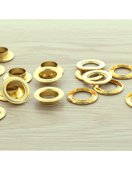 Confezione di 100 occhielli con rondelle 14 mm - Oro