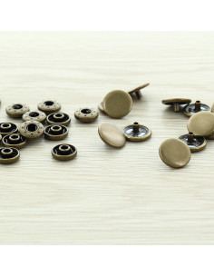 Confezione di 100 bottoni a pressione anorak - 15 mm bronzo