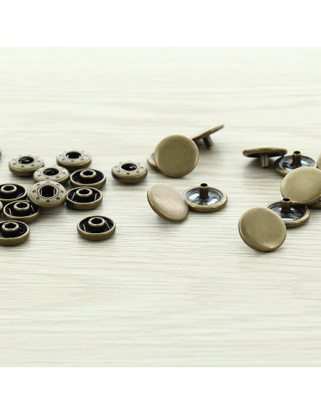 Confezione di 100 bottoni a pressione anorak - 15 mm bronzo