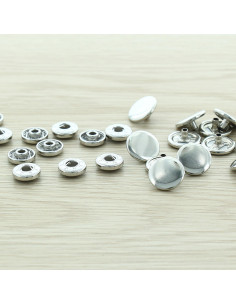 Confezione di 100 bottoni a pressione anorak - 15 mm argento