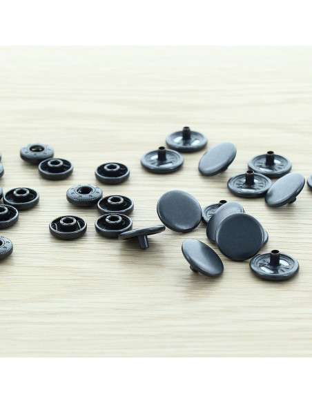 Confezione di 100 bottoni a pressione anorak - 15 mm nero