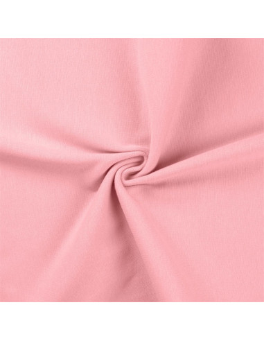 Tessuto jersey a coste - Rosa pastello