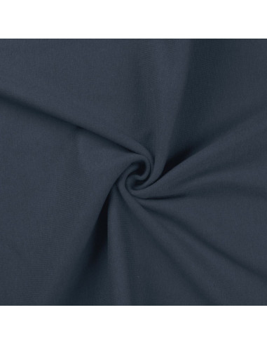 Tessuto jersey a coste - Blu denim