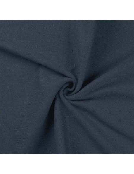 Tessuto jersey a coste - Blu denim