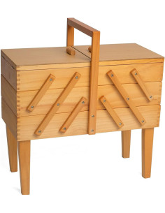 Lavoratrice in legno cucito su piedi Caramello