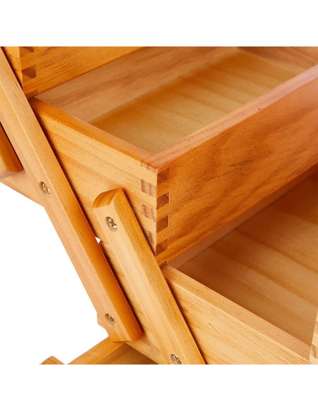 Lavoratrice in legno cucito su piedi Caramello