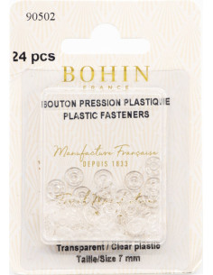 Bottoni a pressione rotondi da cucire in plastica trasparente 7 mm Bohin