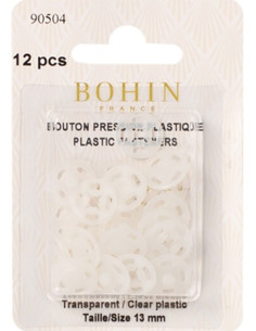 Bottoni a pressione rotondi da cucire in plastica trasparente 13 mm Bohin