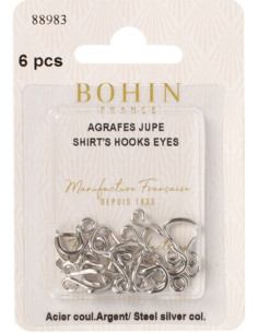 Ganci di chiusura per gonne argento Bohin