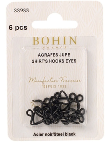 Ganci di chiusura per gonne nere Bohin