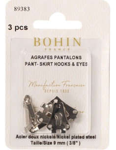 Ganci di chiusura per pantaloni argento Bohin