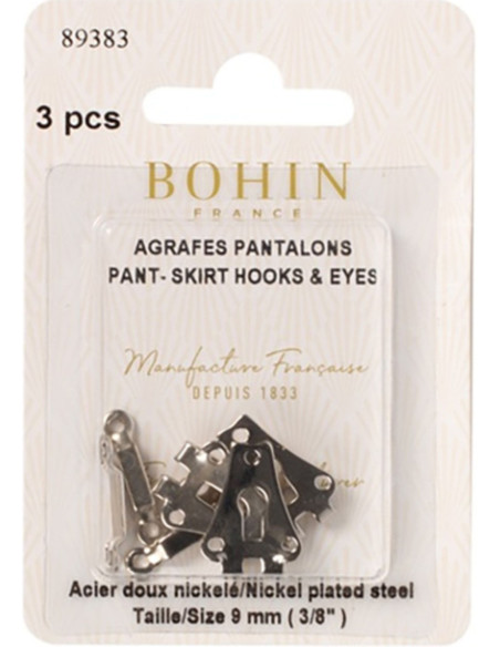 Ganci di chiusura per pantaloni argento Bohin