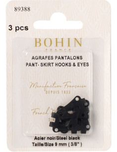 Ganci di chiusura per pantaloni neri Bohin