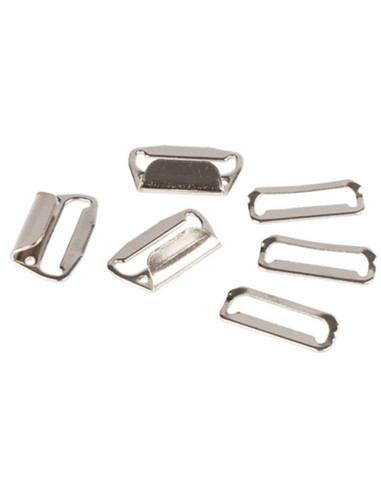 Ganci di chiusura piatti per gonne 25 mm argento Bohin