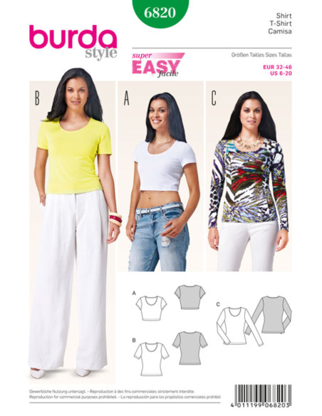 Modello di t-shirt - Burda 6820