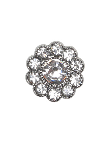 Set di 4 bottoni Strass diamante 17 mm - Bianco