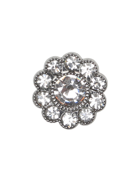 Set di 4 bottoni Strass diamante 17 mm - Bianco