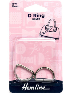 Set di 2 anelli a D - Argento 20 mm