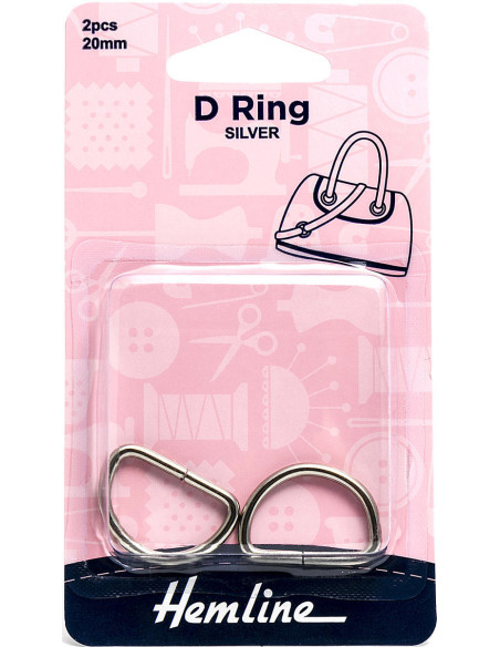 Set di 2 anelli a D - Argento 20 mm