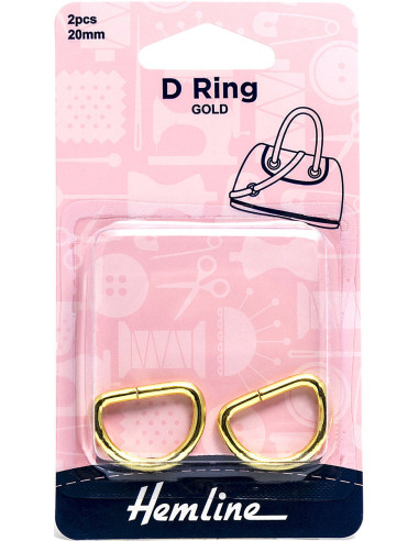 Set di 2 anelli a D - Oro 20 mm