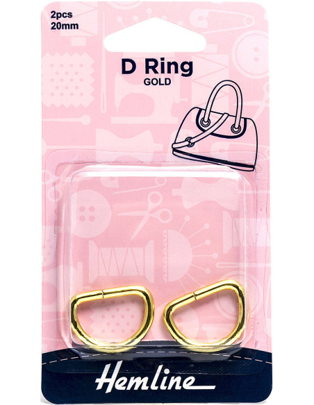 Set di 2 anelli a D - Oro 20 mm