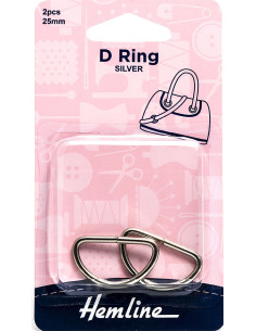 Set di 2 anelli a D - Argento 25 mm