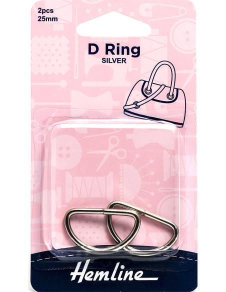 Set di 2 anelli a D - Argento 25 mm