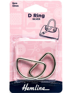 Set di 2 anelli a D - Argento 32 mm