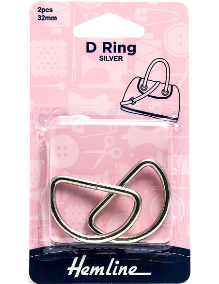 Set di 2 anelli a D - Argento 32 mm