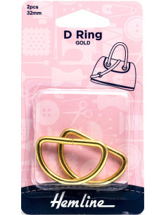 Set di 2 anelli a D - Oro 32 mm