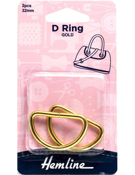 Set di 2 anelli a D - Oro 32 mm
