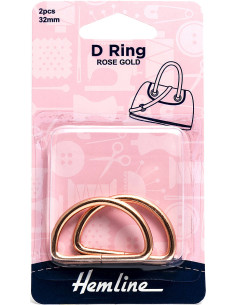 Set di 2 anelli a D - Oro rosa 32 mm