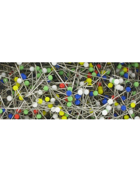 Scatola di spilli con testa di vetro 250 gr.