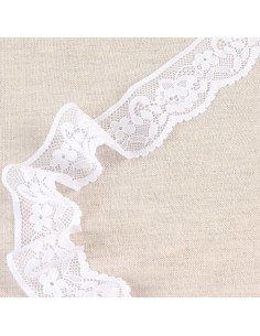 Pizzo elastico floreale - Bianco